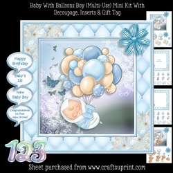 Baby With Balloons Boy (Multi-Use) Mini Kit