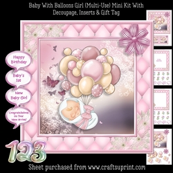 Baby With Balloons Girl (Multi-Use) Mini Kit