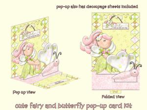Cute Fairy and Butterfly Pop-up Slider Card Kit