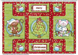 Merry Christmouse Tri Fold Shutter Card