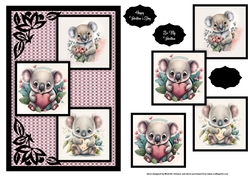 Koala Love Three Square Quick Card