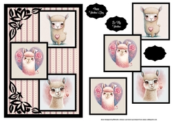 LLama Love Three Square Quick Card