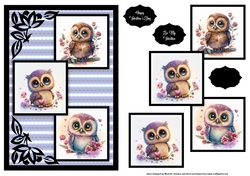 Owl Love Three Square Quick Card