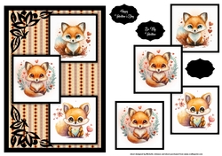 Fox Love Three Square Quick Card