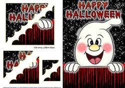 Happy Halloween Ghost Deckle Edge Stacker