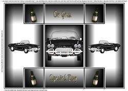 Black Corvette Tri Fold Step Shutter Card