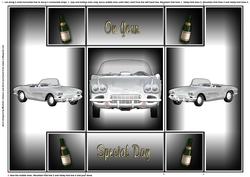 Silver Corvette Tri Fold Step Shutter Card