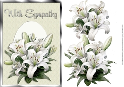 Lilies Sympathy Card Front with Decoupage