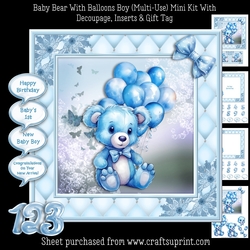 Baby Bear With Balloons Boy (Multi-Use) Mini Kit