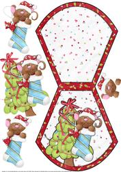 Merry Christmouse Wobble Card with Decoupage