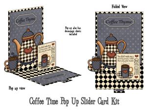 Coffee Time Pop-up Slider Card Kit