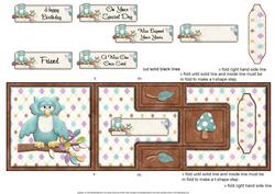 A Wise One Blue Owl T-step Tri Fold