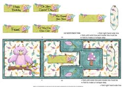 A Wise One Pink Owl T-step Tri Fold
