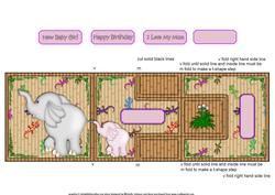 Baby Girl Elephant T-step Tri Fold