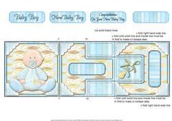 Cute New Baby Boy T-step Tri Fold