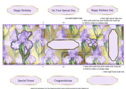 Purple Iris Floral T-step Tri Fold