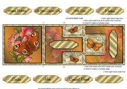 Vintage Butterflies T-step Tri Fold