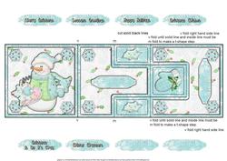 Winter Warmers Snowman Blue T-step Tri Fold