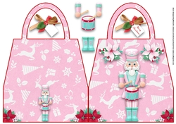 Nutcracker Pastel Handbag Shaped Christmas Card