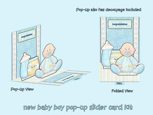 New Baby Boy Pop-up Slider Card Kit