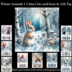 Winter Animals 1 (Winter Birthday or Christmas) Kit With Gift Tag