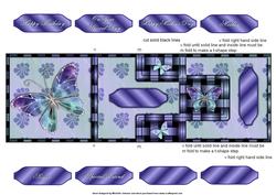 Purple Butterfly T-step Tri Fold