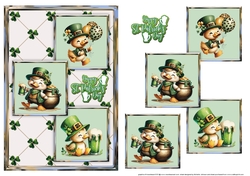 St Patricks Duck Three Square Quick Card
