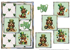 St Patricks Red Setter Dog Three Square Quick Card