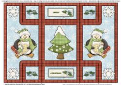 Penguin Heart Tri Fold Shutter Card