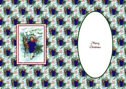Vintage Christmas Boy with Reindeer Insert
