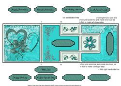 Emerald Anniversary Hearts T-step Tri Fold