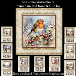Christmas Watercolours Mini Kit With Gift Tags (Christmas or winter birthday)