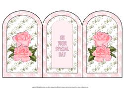Pink Roses Arch Tri Fold