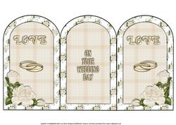 White Roses Wedding Day Arch Tri Fold