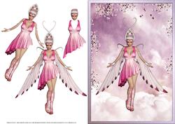 Aphrodite Greek Goddess Pink Card Front with Decoupage