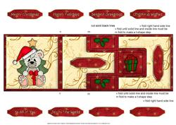 Cute Christmas Bear and Tree T-step Tri Fold