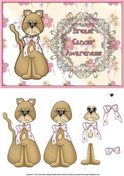 Breast Cancer Awareness Card Front with Decoupage