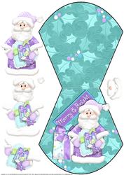 Merry and Bright Santa Wobble Card with Decoupage