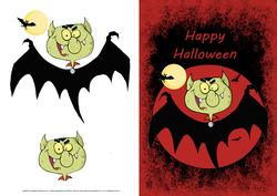 Vampire Bat Quick Card Front with Decoupage