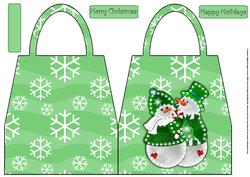 Christmas Snowman Couple Bag Shaped Card