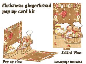 Christmas Gingerbread Bakers Pop Up Slider Card Kit