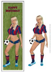 Barcelona Style Football Chick Large Dl Card