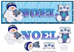 Noel Snowman and Christmas Stocking Large Dl Card Light