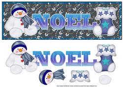Noel Snowman and Christmas Stocking Large Dl Card Dark