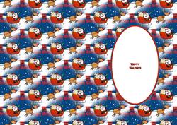 Happy Holidays Santa and Reindeer Insert
