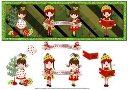 Cute Christmas Girls Large Dl Card