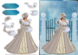 Winter Snow Bride Card Front with Decoupage