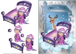 Waiting for Santa Card Front with Decoupage