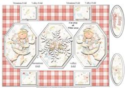 Heavenly Angel and Snowflake Pop Out Octagon Card