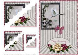 Swans and Roses Anniversary Deckle Edge Stacker